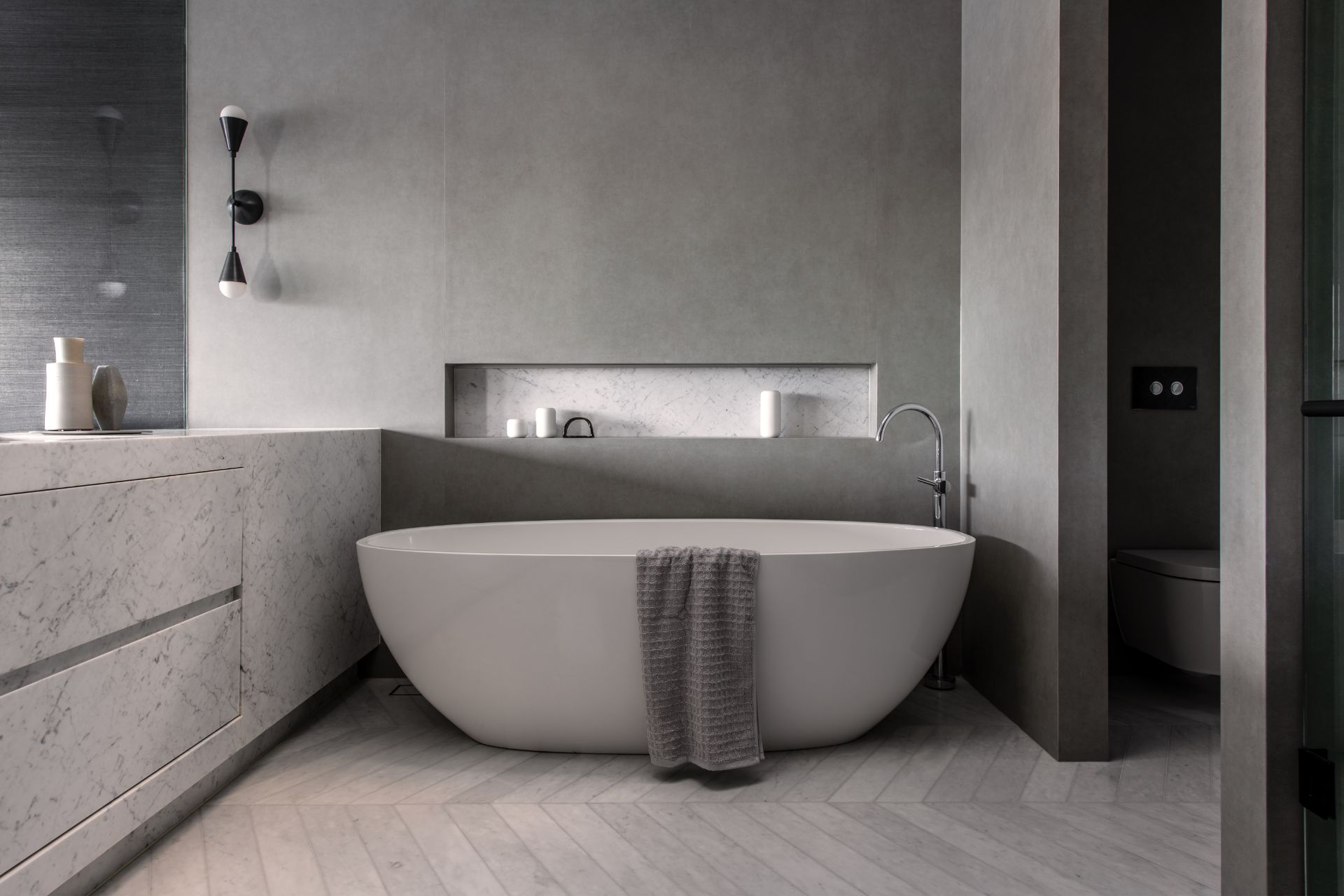 Woolwich Harbour interior design project bath tub